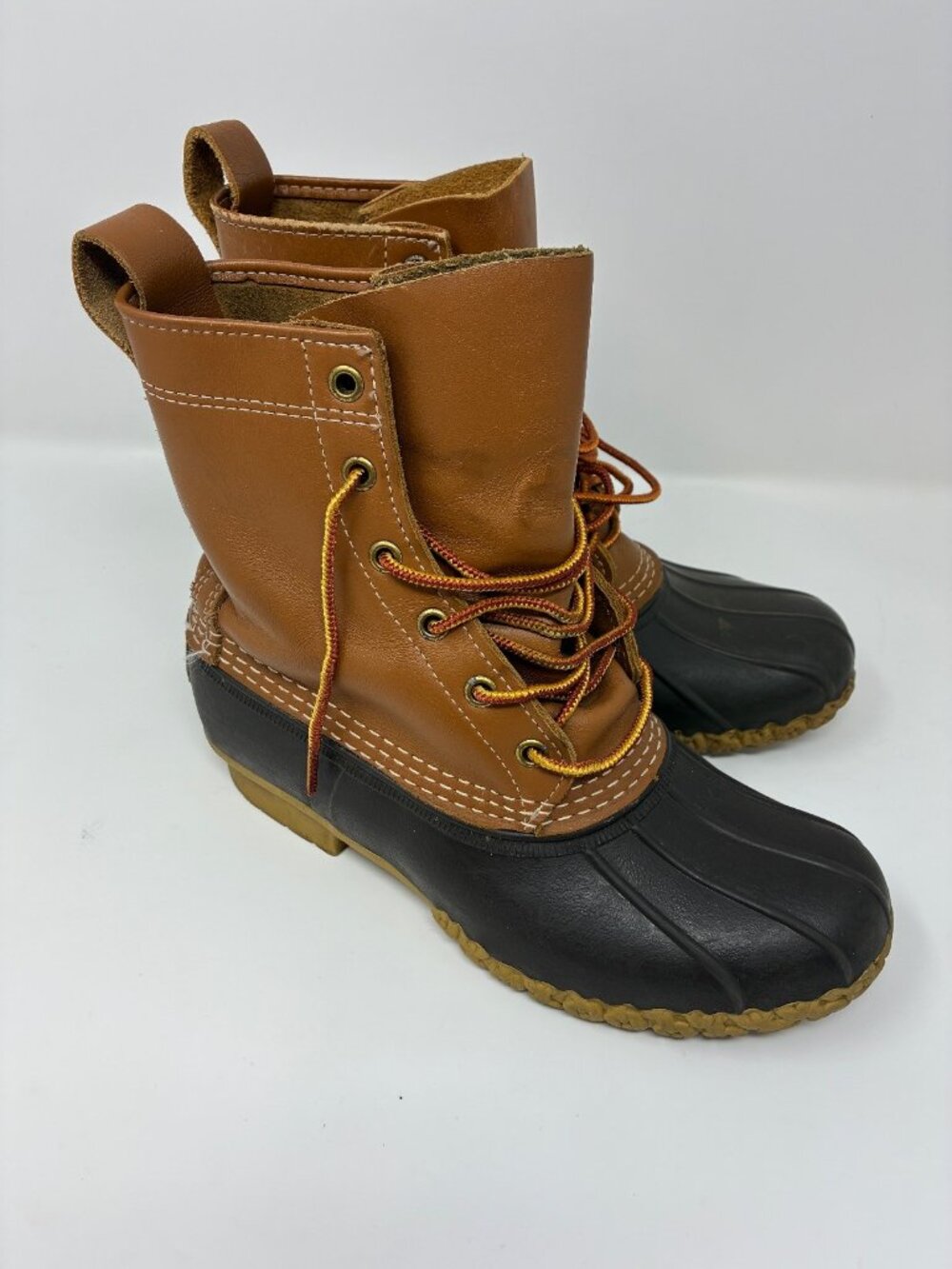 L.L.Bean Bean Boots 7M Brown Leather Rubber Duck Boots